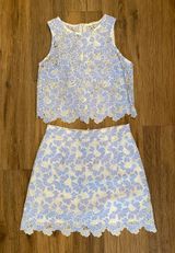 Soprano Light Blue Lace Floral Set  Photo 0