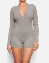 SKIMS Soft Lounge Button Up Henley Onesie Photo 0