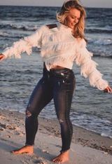 Fringe Cold Shoulder Top White Photo 0