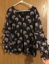 1. State Black Floral Tunic Photo 0