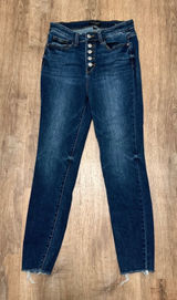 JUDY BLUE | Women's Los Angeles Skinny Fit High Rise Raw Hem Medium Wash Jeans Photo 0