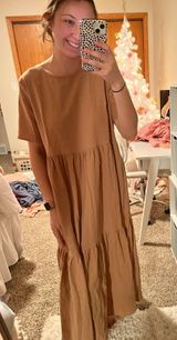 Emery Rose Tan Maxi Dress Photo 0