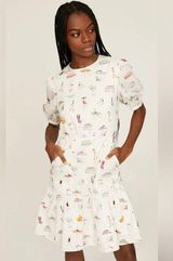 Hugo BOSS Daranta Dress White Palm Springs Print Mini Size 4 beach tropical Photo 0