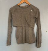 Gymshark Two Piece Tank Top Cropped Long Sleeve Athletic Cut Out Top Photo 0