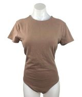 Abercrombie & Fitch Women Brown Crew Neck Short Sleeve One Piece Bodysuit Top XL Photo 0