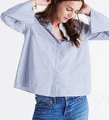 Madewell Striped Bell Sleeve Button Down Shirt Photo 0