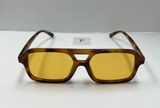Leopard Aviator Sunglasses With Yellow Lenses Orange Photo 0