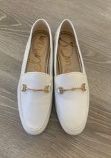 Sam Edelman White Leather Slip On Loafers Photo 0