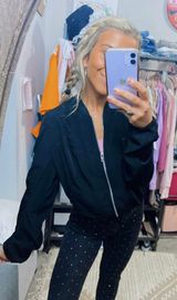 Boutique Black Bomber Jacket Size M Photo 0