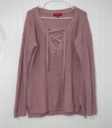 Guess XL Pink Long Sleeve Criss Cross Sweater Photo 0