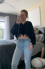 Zaful Black Cropped Sweater Photo 0