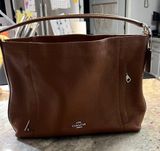 Coach Brown Leather Shoulder Bag with Slouchy Hobo Design Photo 0