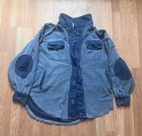 Free People Ruby Jacket Blue Button-Up with Elbow Patches Photo 0