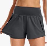 CADMUS 2 in 1 Women's Spandex Athletic Shorts Size L Gray New With Tags Size L Photo 0