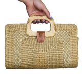 Vintage Straw Wicker Clutch Purse Photo 0
