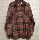 Vintage Kathy Ireland L Cotton Plaid Flannel Women's Zipper Long Sleeve Jacket Photo 0