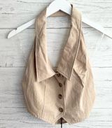 Know One Cares  Tan Halter Crop Top Photo 0