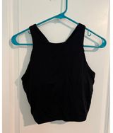 Athleta Black Crop Top Sports Bra – Size Medium Photo 0