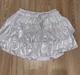 Silver Shiny Ruffle Skirt Photo 0