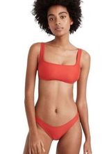 Second Wave Curved-Waist Bikini Bottom In Siberian Red‎ Size M Photo 0
