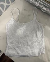 Garage Tank Top Cropped with bow heather gray Photo 0