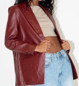 Burgundy Leather Jacket Photo 0