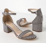 Lulus Harper Strip Blue Heels Photo 0