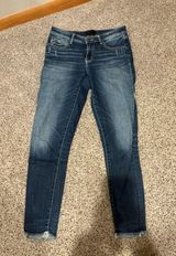 Women’s Buckle Black Ankle Skinny Jeans  Photo 0