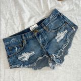 One X One Teaspoon Bandits Trash Whores Low Waist Cut Off Shorts Size 25 Photo 0