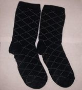 H&M Black and White Grid Socks Photo 0