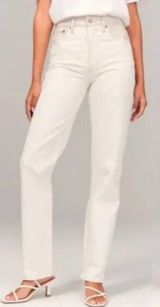 Abercrombie & Fitch Women’s The 90s Straight Ultra High Rise White Jeans 14 Long Photo 0