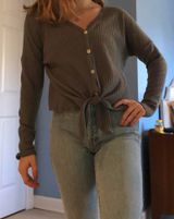 Altar'd State Waffle Button Up Sweater Photo 0