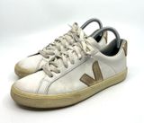 Esplar White and Gold Leather Sneakers Women's 7 US Photo 0