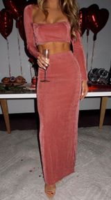 Lane 201 Two Piece Cropped Skirt Set Photo 0