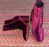 Jeffrey Campbell BURGUNDY VELVET ZIPPER BOOTIES Photo 0