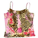 Vintage Limited Too Leopard Print Pink Floral Camisole Top Size Medium Photo 0