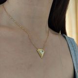 18k Gold Plated Stainless Steel Delta Necklace High Quality Zirconia Photo 0