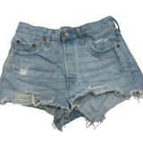 Levis Shorts Womens 29 Blue Jean Denim Raw Hem Mid Rise 501 Cotton Photo 0