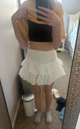 Mustard Seed White Ruffle Skirt  Photo 0
