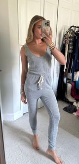 Audrey Grey Ribbed Jumpsuit Photo 0