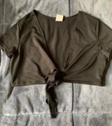 Front Tie Crop Top Black Size M Photo 0