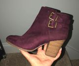 Charlotte Russe Plum Suede Booties Photo 0