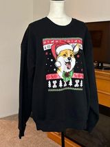 Winwin Unisex Ulgy Christmas Sweater Corgi Dog Lovers Sweatshirt Sz XL Black Red Green Photo 0
