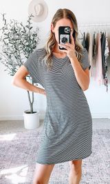 Mod Ref B&W Striped T-shirt Dress Photo 0