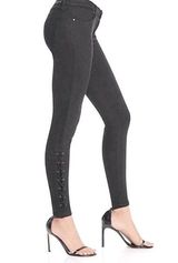 BLANK NYC Black Intro Side Lace Skinny Jeans Photo 0