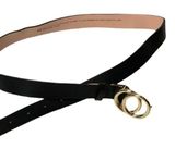 H&M black faux leather gold tone double circle belt Small Photo 0