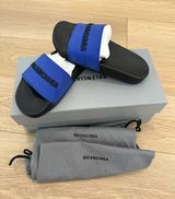 Balenciaga Rubber Slides Blue/Black Photo 0
