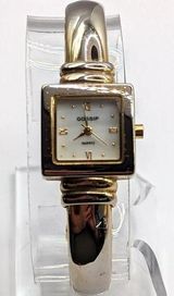 Gossip Mother of Pearl Analog Wristwatch Gold Tone Cuff Vintage Needs Battery Photo 0