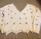 White sweater with black starts Size M Photo 0