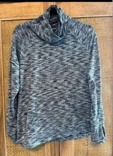 Ideology  Running Turtleneck Long Sleeve Pullover in Marl Marble Blue Medium Photo 0